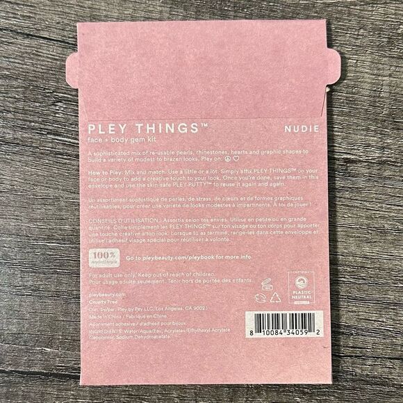 NEW Pley Beauty Nudie Pley Things Reusable Face and Body Gems Festival - Picture 5 of 11